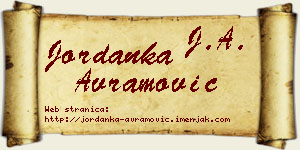 Jordanka Avramović vizit kartica